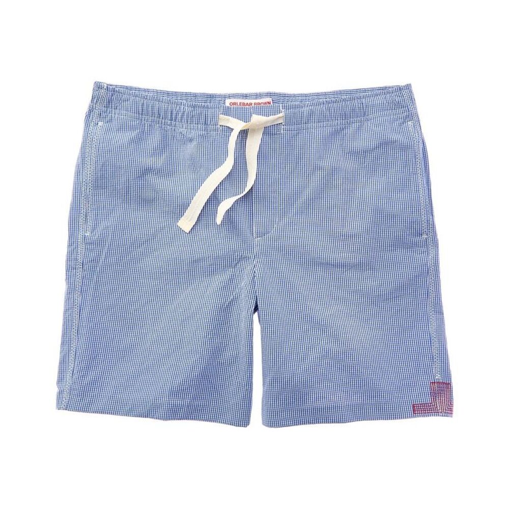 Orlebar Brown Mens  Linen-Blend Swim Trunk, Blue
